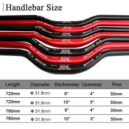 Bucklos mountain bike guiador 31.8mm 25.4mm barra riser bicicleta 620/660/720/780mm liga de alumínio mtb guiador peças ciclismo - Image 3