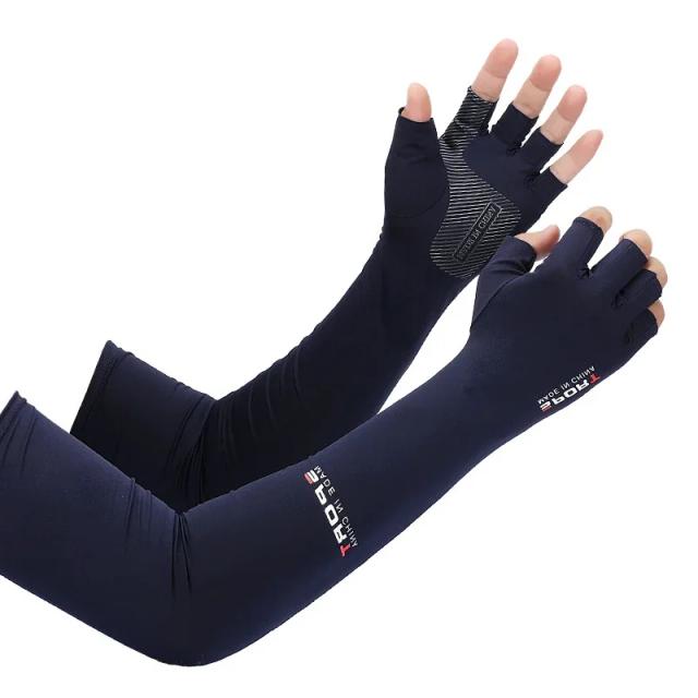 Mangas de Braço Multifuncionais: Proteção UV e Conforto para Ciclismo, Corrida, Pesca e Escalada com Punho para 5 Dedos - 1 Par