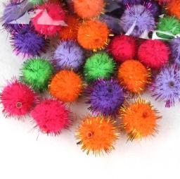 Glitter pompom pom bola, cores sortidas, para artesanato, decoração de festas, cores sortidas, 5cm, 200pcs - Image 2