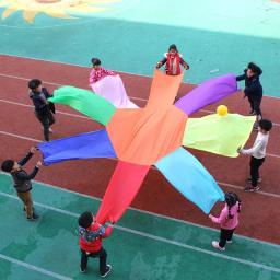 Big Rainbow Parachute para crianças, brinquedos ao ar livre, brinquedo de treinamento físico, tendas de jogos esportivos, guarda-chuva brinquedo, octogonal - Image 4