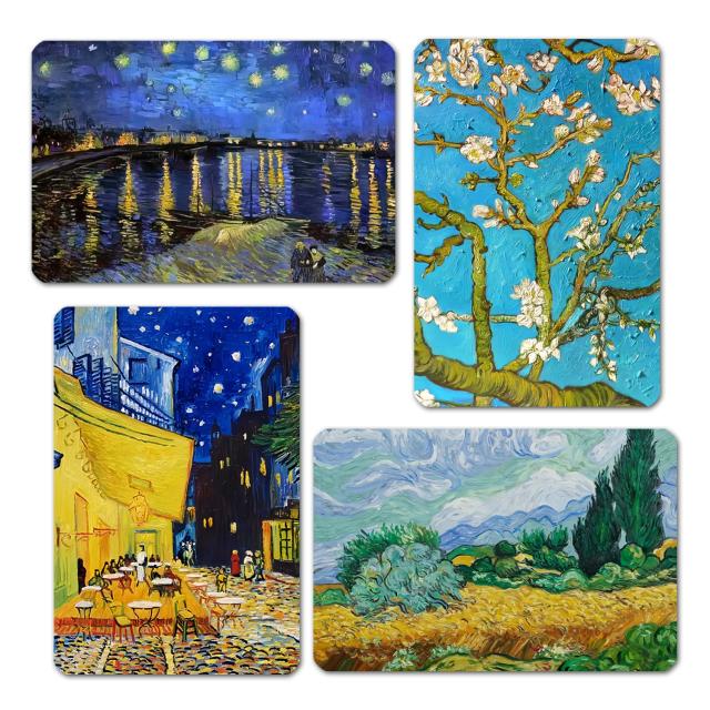Ímãs de Geladeira Artísticos com Impressões de Pinturas Famosas em 4 Tamanhos para uma Decoração Criativa