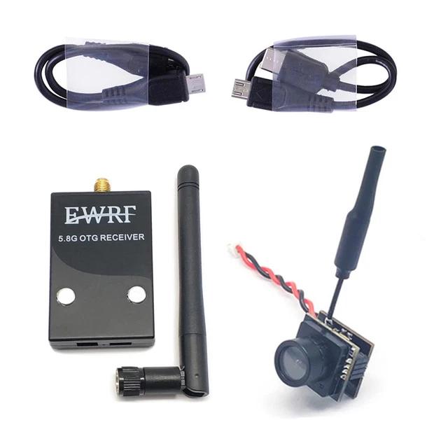 Transmissor FPV 5.8G 25mW 600TVL Micro Câmera HD CMOS e Receptor FPV Vídeo UVC Downlink OTG VR Telefone Android para Drone de Corrida