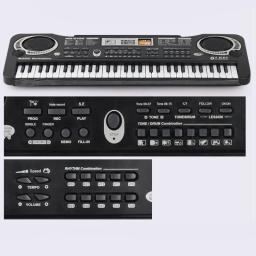 Teclado eletrônico com microfone para crianças, 61 teclas, piano digital, órgão, instrumento elétrico, brinquedo musical para crianças - Image 4