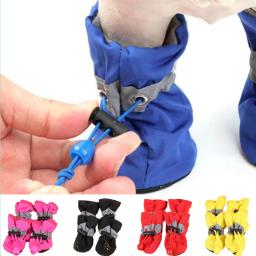 Botas de chuva antiderrapantes impermeáveis para animais de estimação, calçado para cães e gatos pequenos, botas para cachorros, acessórios para pata, 4 peças por conjunto - Image 1