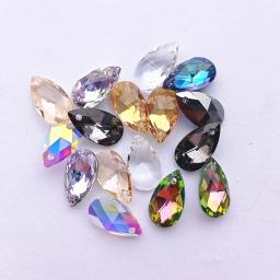 9x16mm gota de água único furo vidro strass pingente alta qualidade cristal ab em forma de pêra diamante para colar acessórios - Image 3