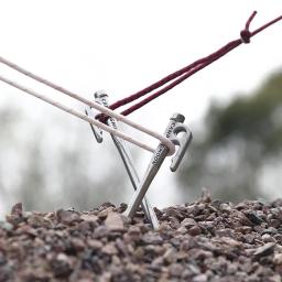 Estaca para barraca de acampamento, estacas de aço resistentes com gancho e design de furo para mochila ao ar livre, dossel de barraca de acampamento hrc38 - Image 5