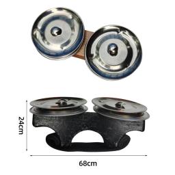 Sino de dedo de percussão, sino de mão, abanador, castanholas, chocalhos, sino de dedo para cajon, tambor de mão, pandeiro, jingles de aço, peça portátil - Image 2