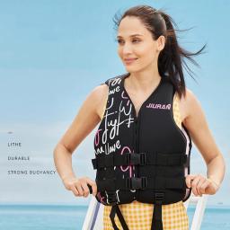 Casaco salva-vidas de neoprene para adultos, esportes aquáticos, natação flutuante, pesca, surf, segurança, impressão de moda - Image 2