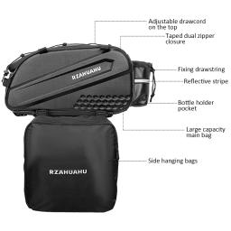 Lixada-Saco impermeável do assento traseiro de bicicleta, Bike Rack Trunk, Ciclismo Bagagem Pannier, 2 Side Hanging Bags, 3 em 1 - Image 4