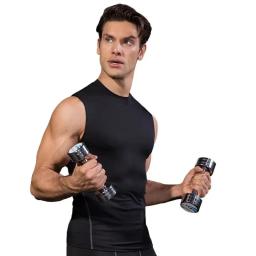 Homens compressão esporte colete magro tanque apertado camada base sem mangas camiseta superior singlet moletom atletismo sportwear activewear - Image 6