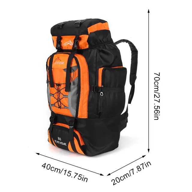 Mochila de Camping Impermeável de Alta Capacidade 80L para Montanhismo e Trekking