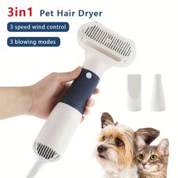 Pet água soprando Artefato, vento modelagem, cão cabelo secador, pelúcia pente, cabelo secador, soprando, 3 em 1, beleza - Image 1