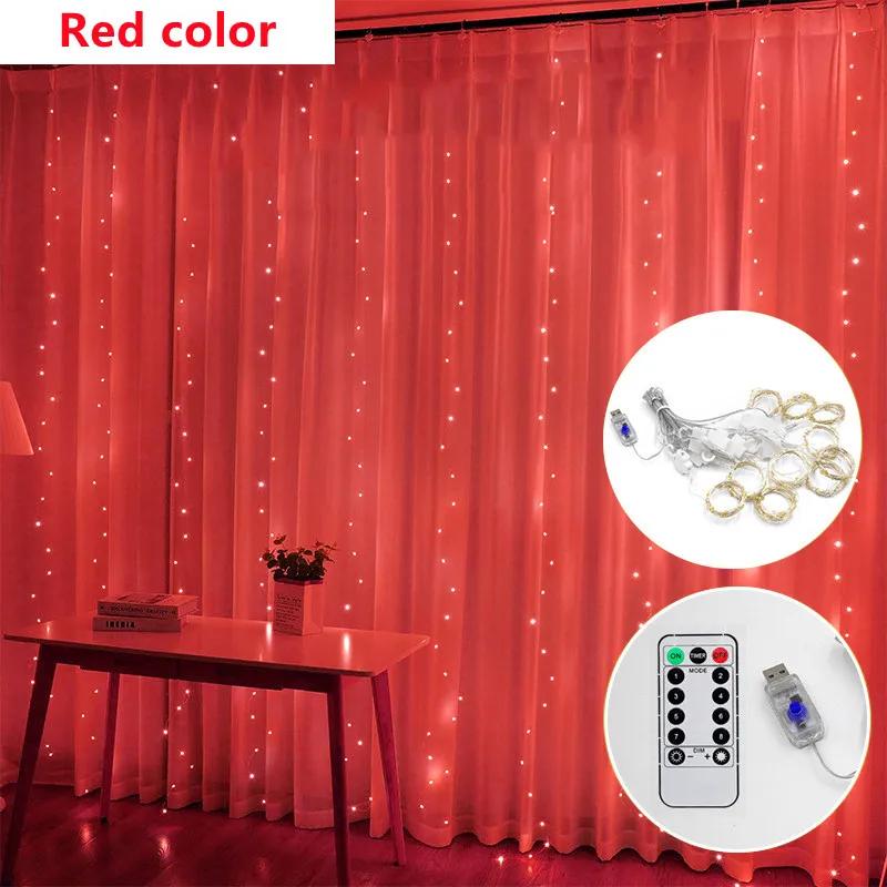 Cortina LED String Lights com controle remoto, Fairy Garland, lâmpada para Festival, Decoração de Natal, Festa, Casamento, Quarto, Casa - Image 1