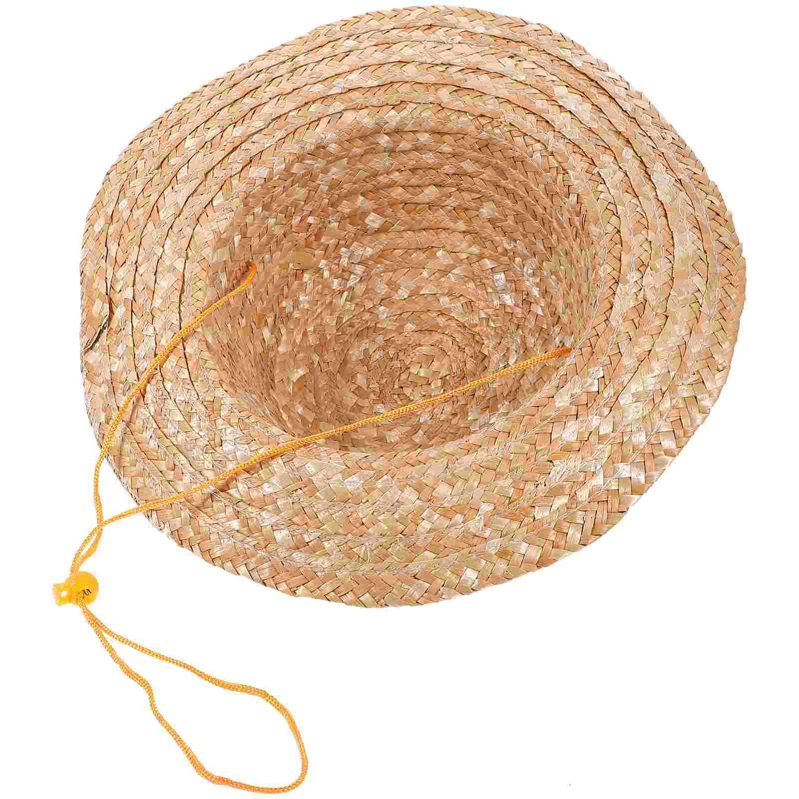 Crianças chapéu de palha praia sol boné ao ar livre proteção solar chapéu artesanato chapéu festa verão agricultor traje chapéus - Image 1