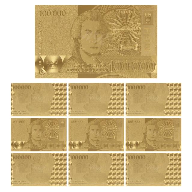 Conjunto Comemorativo de 10 Notas Falsas de 100000 Cédulas Banhadas a Ouro da Croácia para Colecionadores e Presentes Empresariais