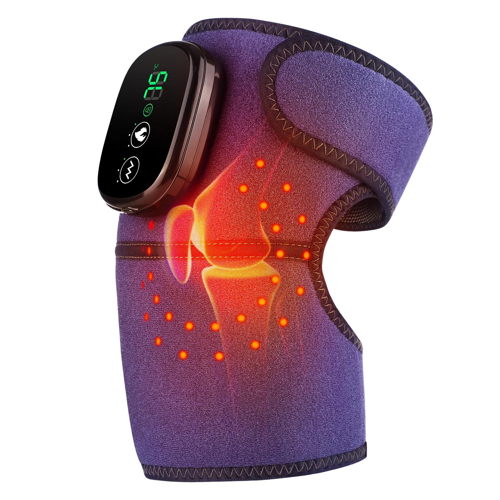 Massageador térmico de aquecimento do joelho e do cotovelo, 3 em 1, suporte de cinta recarregável, almofada de vibração, ombro - Image 1