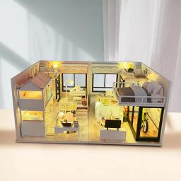 Casas de bonecas para adultos, Kits de construção em miniatura, Furniture Light Dollhouse, Brinquedos DIY, Presentes de aniversário - Image 5