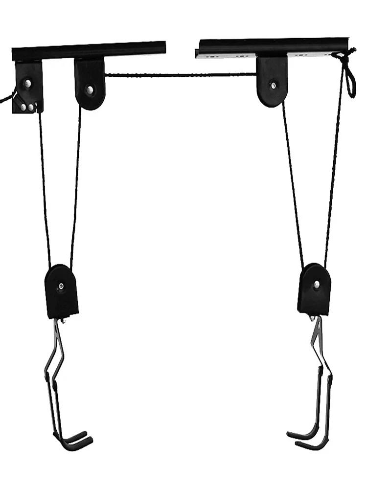 Bicicleta Grua Garagem Armazenamento Bike Lift Polia Sistema, Overhead Bike Rack, Cabide de teto, Heavy Duty, 60kg Rolamento - Image 1