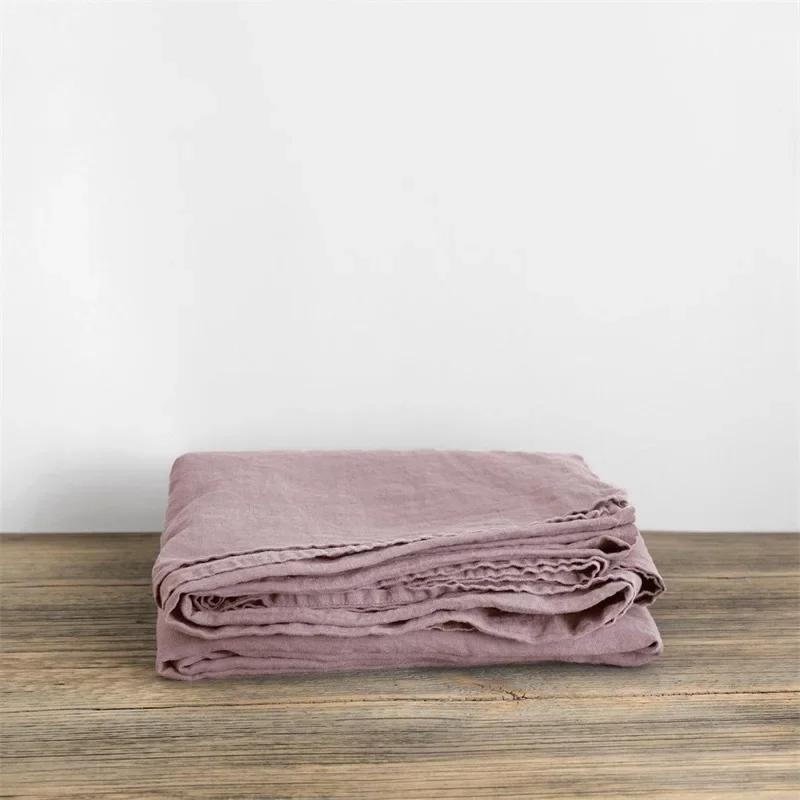 Lavado Roupa Set Lençóis, 100% Linho Natural, Respirável, Soft Farmhouse cama, Lençol Folha Flat, 2 Fronhas, 3Pcs - Image 1