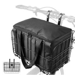 Frente e traseira Bike Basket Bag, grande capacidade, armazenamento de bicicletas, sacos adequados para transportar cães e animais - Image 1