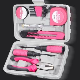 Conjunto de ferramentas domésticas para mulheres, rosa, bricolage, 13pcs kit básico inicial para senhoras, ferramentas básicas para casa, escritório e dormitório universitário - Image 2