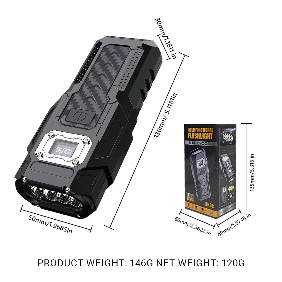 Poderosa lanterna recarregável USB, lanterna de acampamento multifuncional, poderoso magnetismo da cauda, super brilhante, tocha impermeável, banco de potência - Image 1