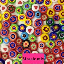 Arte De Telhas De Vidro De Mosaico De Flores Mistas, Contas Redondas para Fazer Jóias, Castiçal Artesanal DIY, Material Artesanal Abajur, 28g - Image 2