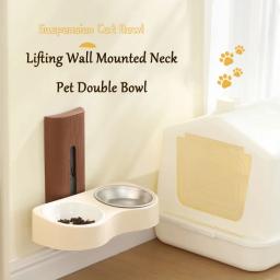 Tigela Dupla De Parede Para Animais De Estimação, Aço Inoxidável Alto, Dispensador De Água De Gato, Alimentador De Cães, Altura Ajustável, Bacia De Alimentos De Gato - Image 6