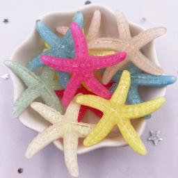 10 pçs resina colorido glitter grande estrela do mar flatback strass decoração de casamento diy jóias acessórios estatuetas scrapbook of093 - Image 3