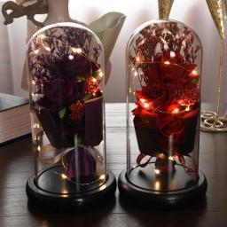 LED Flor Eterna com 3 Cabeças, Flor Artificial, Natal, Casamento, Dia Dos Namorados, Presente De Aniversário, Decoração De Casa - Image 2