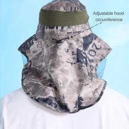 Máscara facial de malha, à prova de mosquitos, chapéu de sombreamento solar masculino e feminino verão ao ar livre grande beiral anti uv pesca acampamento caminhadas chapéus - Image 2
