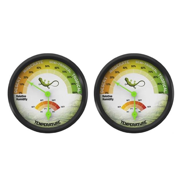 Termômetro Higrômetro Autoadesivo para Caixa de Criação de Animais de Estimação - DialGauge 16-49 ℃