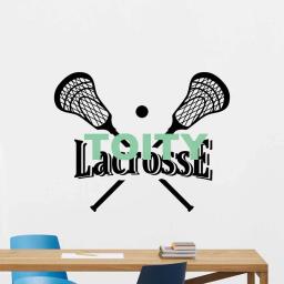 Jogador de lacrosse equipe esporte vinil decalque da parede sala menino arte decoração adesivo quarto porta mural - Image 4