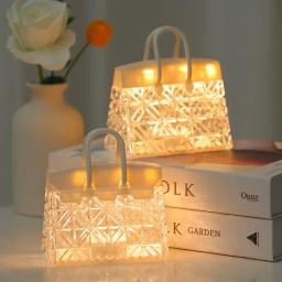 Crystal Tote LED Night Light, alimentado por bateria com efeitos visuais 3D, criar uma atmosfera acolhedora, adequado para decoração de festa - Image 1