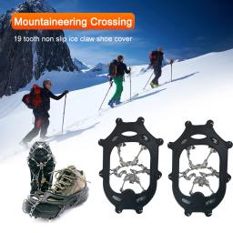 Grampos anti-derrapantes de montanhismo com apertos Chain Spike, Escalada Crampons para esporte ao ar livre, 19 dentes Snow Gripper - Image 2