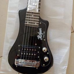 High Quyality Easy Taking Travel Guitar 34 Polegada 6 Cordas Mini Guitarra Elétrica High Gloss Black Color Free Cotton Soft bag - Image 3