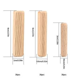 Pinos passador de madeira com chanfradas termina, cônico para porta de móveis, M6, M8, M10, 90 PCs - Image 6