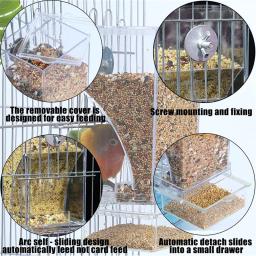 Alimentador Automático para Periquitos Pequenos e Médios, Sem Alimentadores de Pássaros, Recipiente De Alimento De Semente De Acrílico, Bebedor, Gaiola Acessórios - Image 4