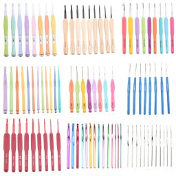 Agulha De Tricô Conjunto Com Punho De Silicone, Gancho De Crochet De Alumínio, Várias Cores, Ferramentas De Costura DIY Sweater, 9PCs, 14PCs - Image 6