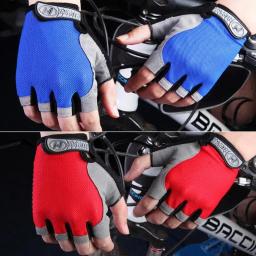 Luvas de malha respirável, luva de alta elasticidade, metade dos dedos, esportes ao ar livre, ciclismo, resistente ao desgaste, antiderrapante, estilo verão - Image 4