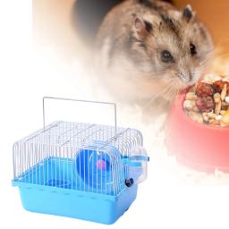 Gaiola de hamster de plástico com roda, Estojo portátil para ratos, Caixa de transporte para animais pequenos - Image 4