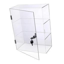 Caso de exposição acrílica com fechadura, Multipurpose Clear Showcase para Pequenas Pedras Lojas de Varejo, Relógios Action Figures Coleções - Image 2