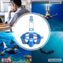 Dobrável Snorkel Mergulho Máscara Set, Dry Top Sistema e Camera Mount, Anti-Fog Professional Snorkeling Gear - Image 3