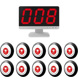 Sistema de chamada sem fio, 10 alarmes, botão de chamada de espera de emergência, pager, receptor de exibição sênior, clínica, restaurante, estação de enfermeira - Image 1