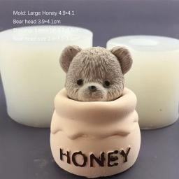 3D Teddy Bear e Honey Can Silicone Mold, vela aromática, molde de gotejamento de gesso, decoração do bolo, cozimento de chocolate - Image 6