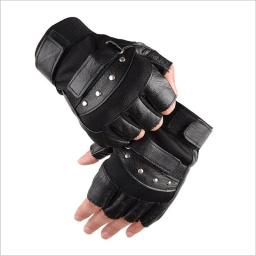 Luvas de couro PU para homens, meio dedo, punk, hip hop, esporte ao ar livre, fitness, bicicleta, ciclismo, academia, legal, S40 - Image 6