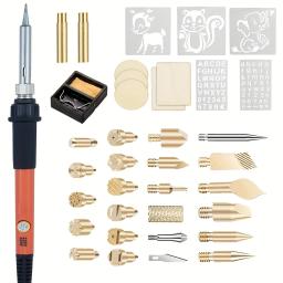 Kit profissional a lenha para iniciantes, queimador de madeira, caneta ajustável ferramenta e acessórios, Woodburning Embos, 37pcs - Image 1