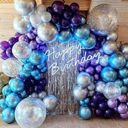 Kit de guirlanda de balão com tons azuis, 110 peças, pacote de tamanhos diferentes para guirlanda ou arco de balão como decorações de festa de aniversário - Image 3