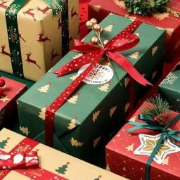 Kraft Gift Embrulho, Natal Gift Packing Paper, Parcel Packing, Art Craft, Decoração para casa, Fontes do partido festivo, 1 Pc, 3 Pcs, 5Pcs - Image 3