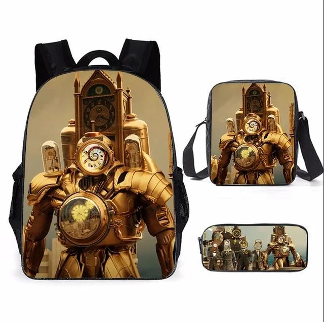 Mochila Anime Skibidi Infantil: Bolsa Escolar para Adolescentes com Design de Desenhos Animados – Ideia de Presente para 2024